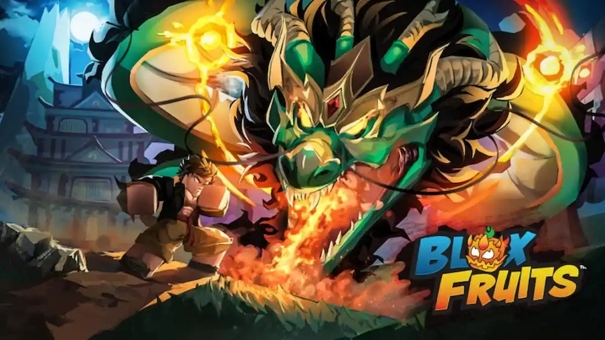 A player fighting a dragon in Blox Fruits