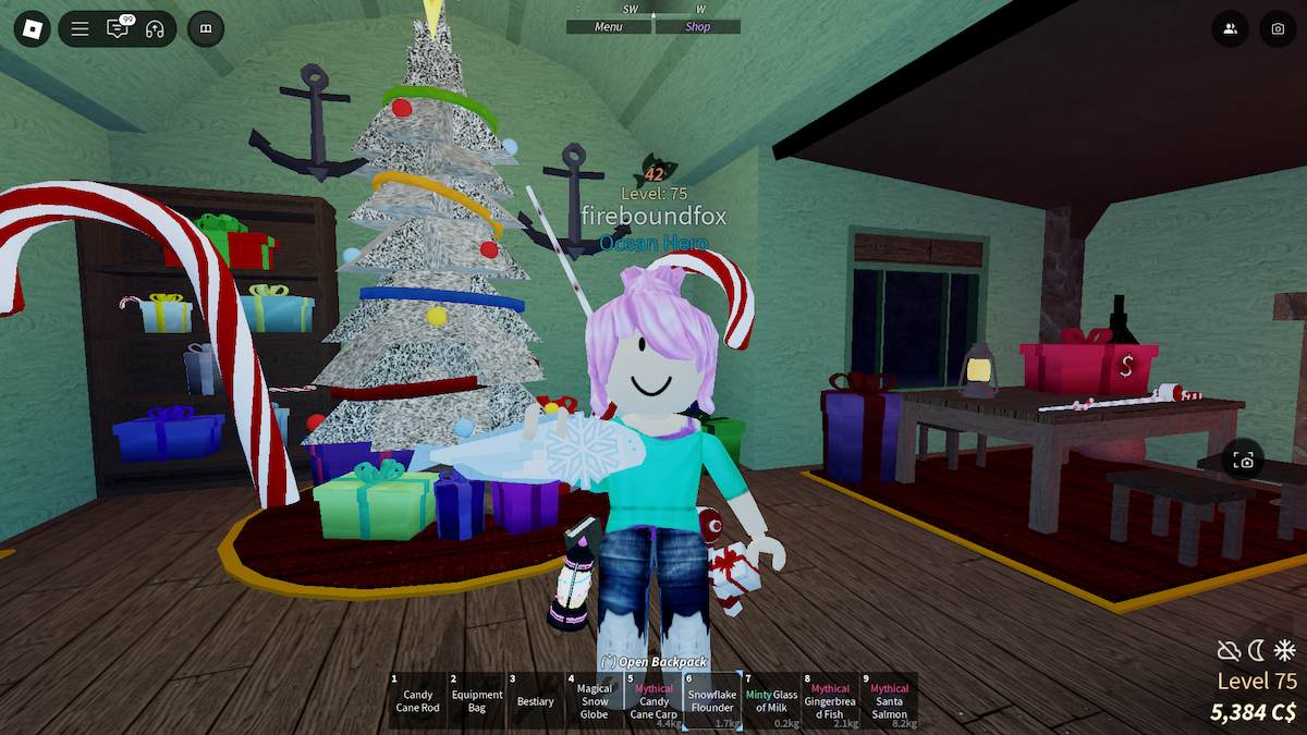 Candy Cane Rod location in Roblox Fisch.