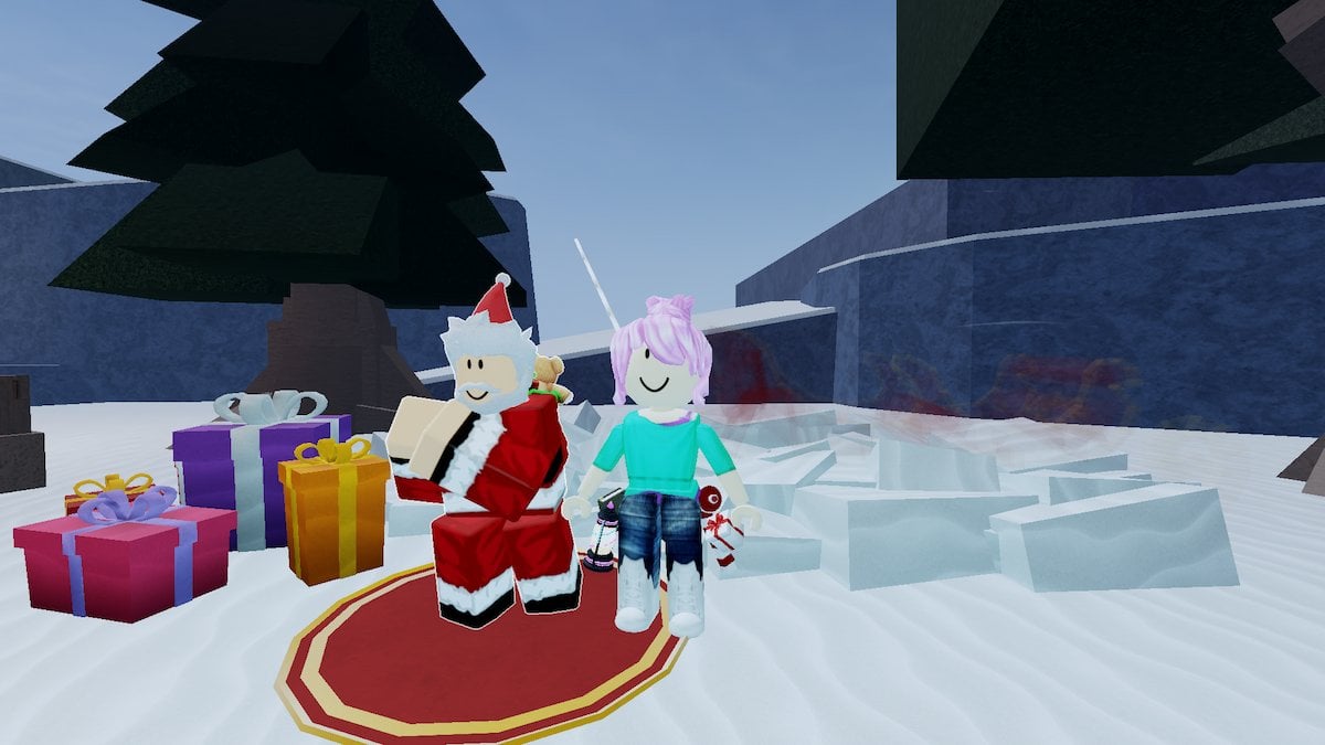 Santa in the Winter Village in Roblox Fisch.
