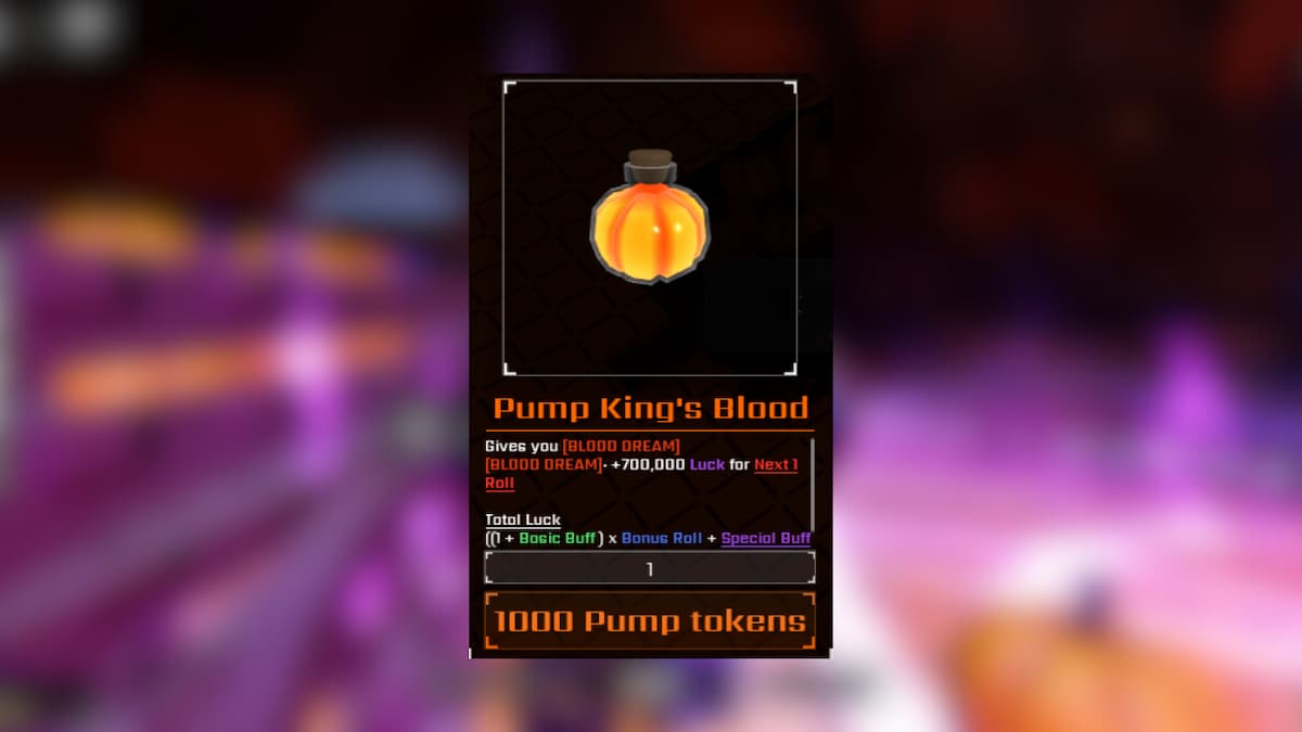Sol's RNG Pump King Blood Potion